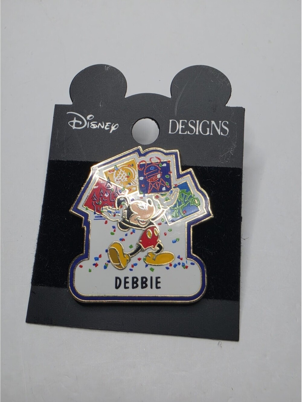 Designs Enamel Mickey Mouse Personalized Name Pin "Debbie"